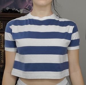 Cropped sailor stripe tee